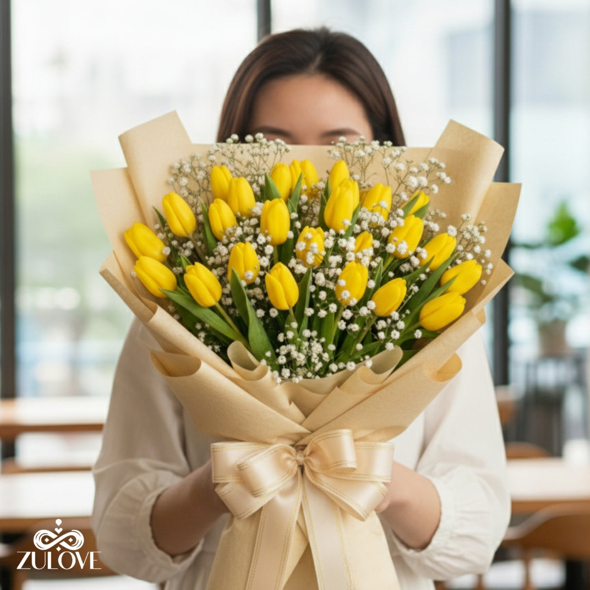 Zulove Tulips 4 – Tulip Bouquet with White Accent Touch