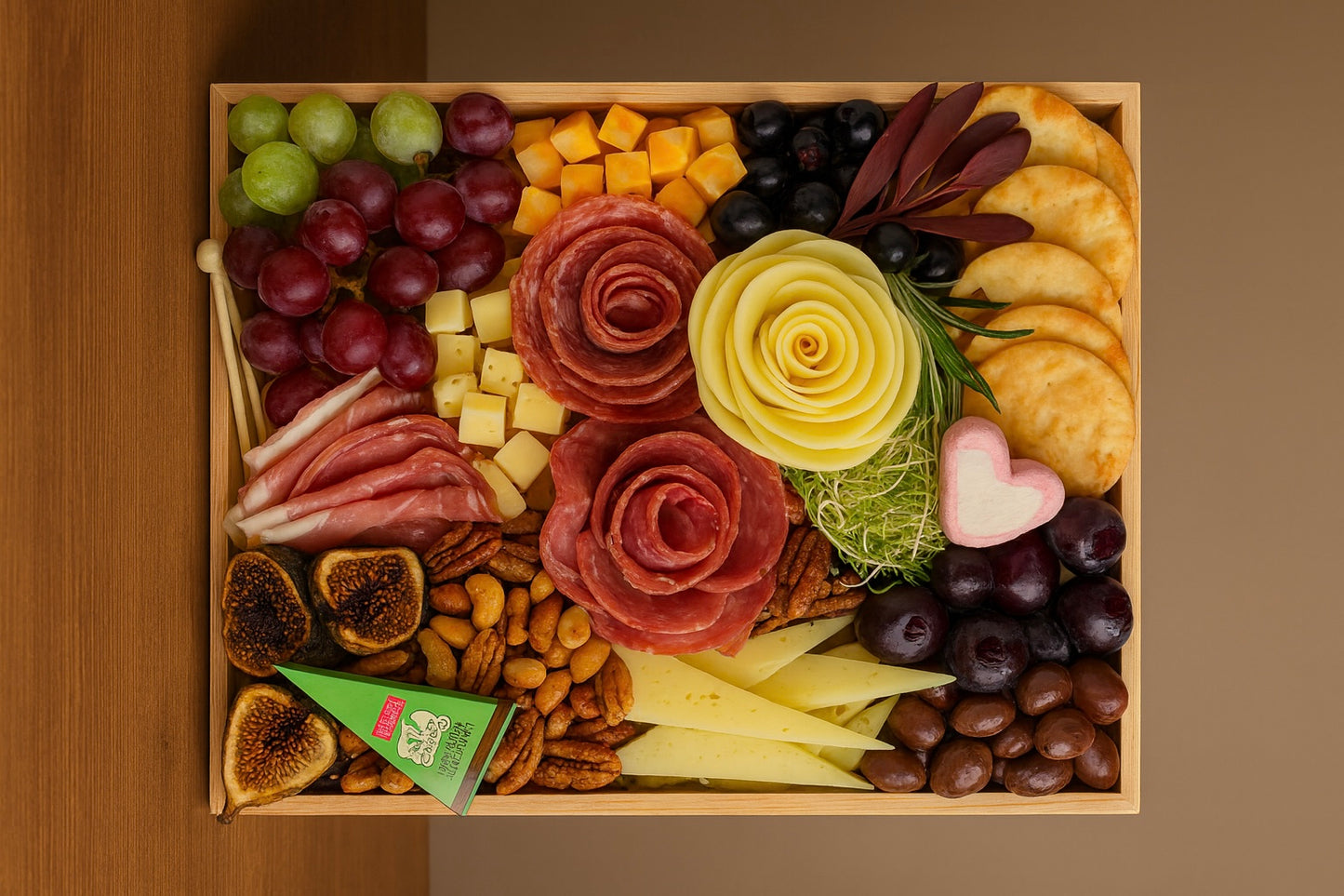 Rectangular Shared Delight – Frutas, Quesos & Charcuteria