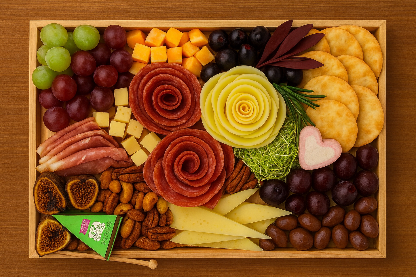 Rectangular Shared Delight – Frutas, Quesos & Charcuteria