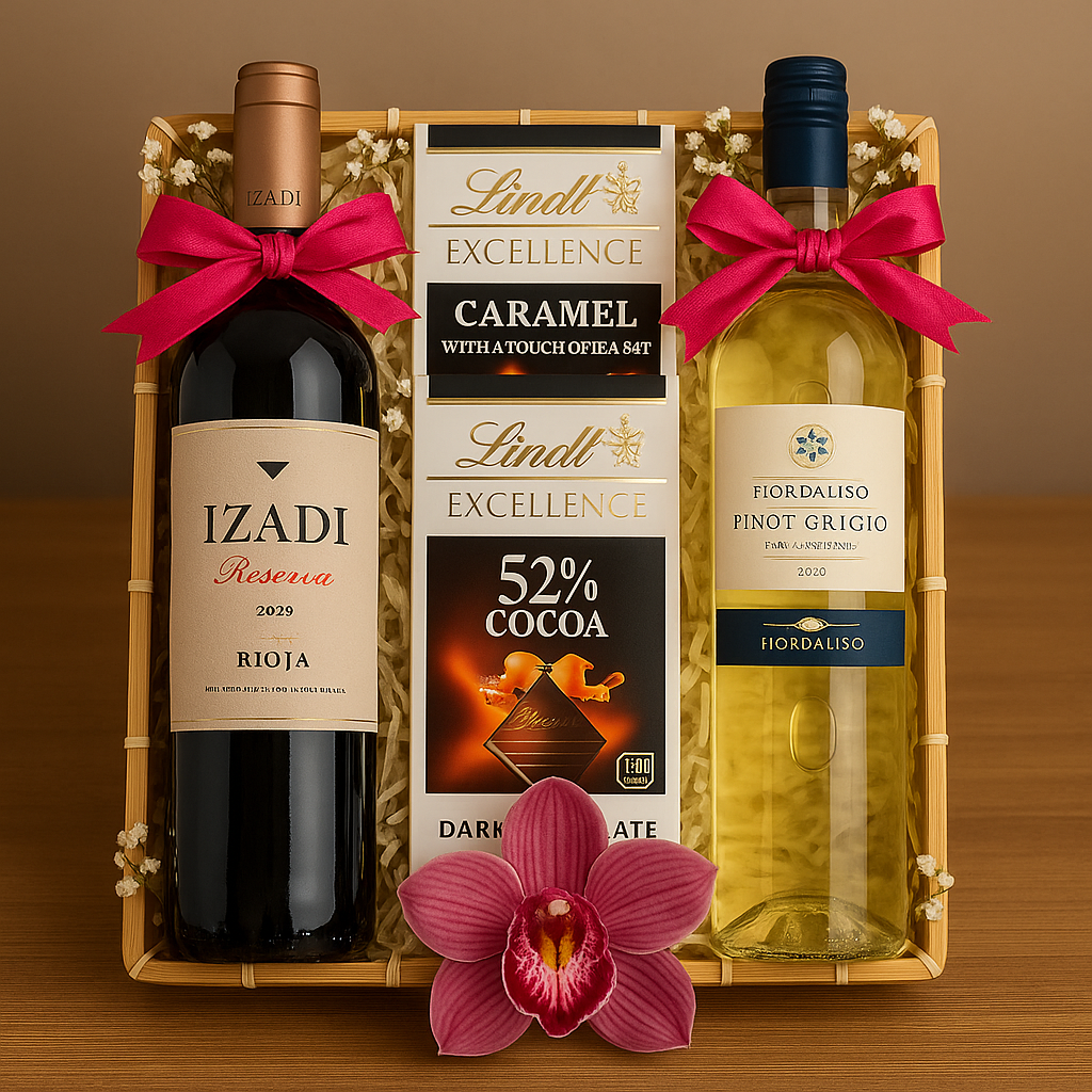 Premium Flavor Duo - Red & White Wines with Chocolate