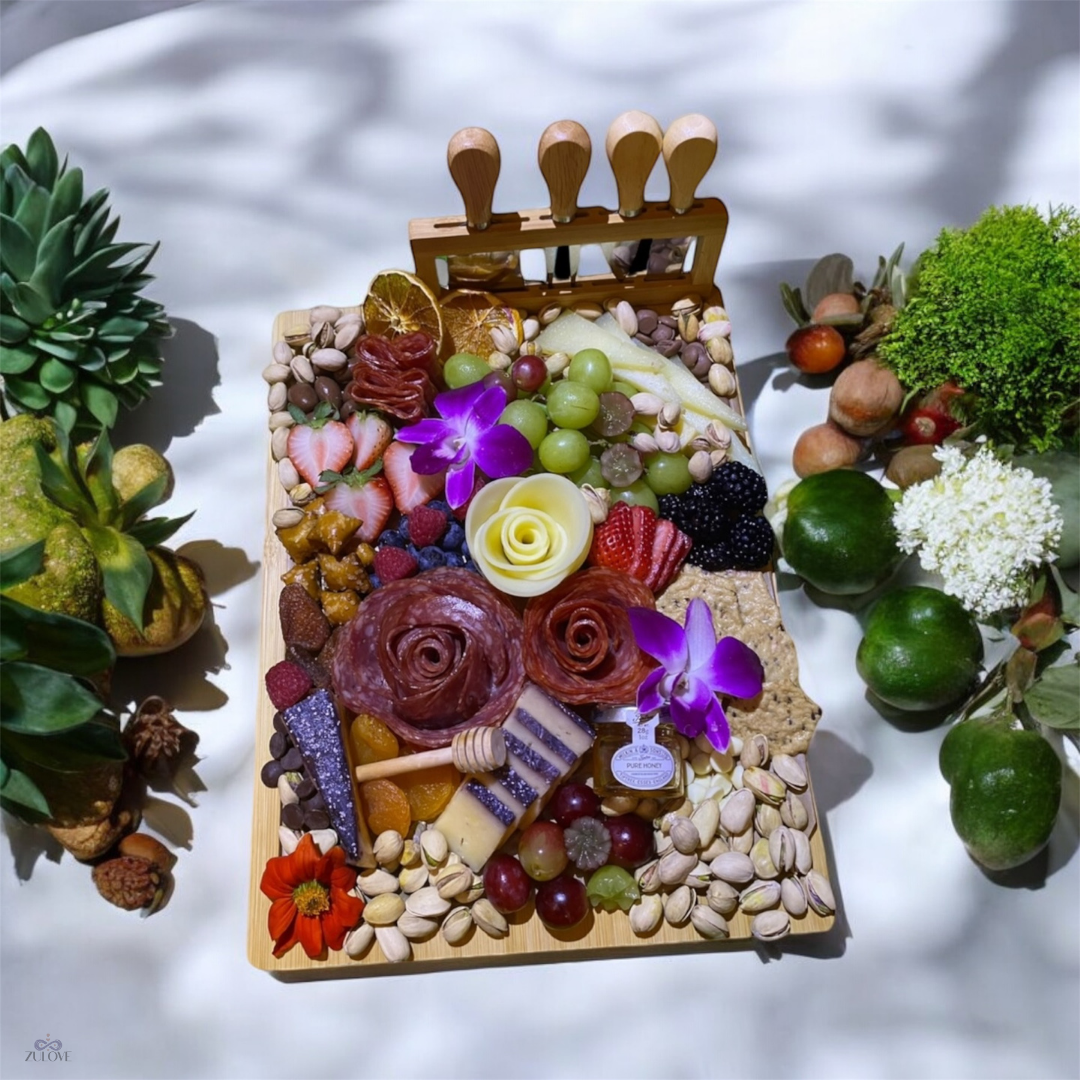Rectangular Shared Delight – Fruits, Cheese & Charcuterie