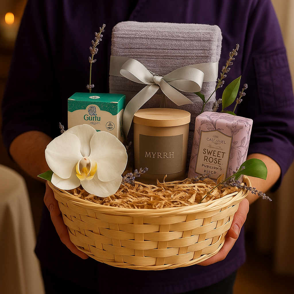 Serenity Lavender – Relaxation Basket with Lavender Touches