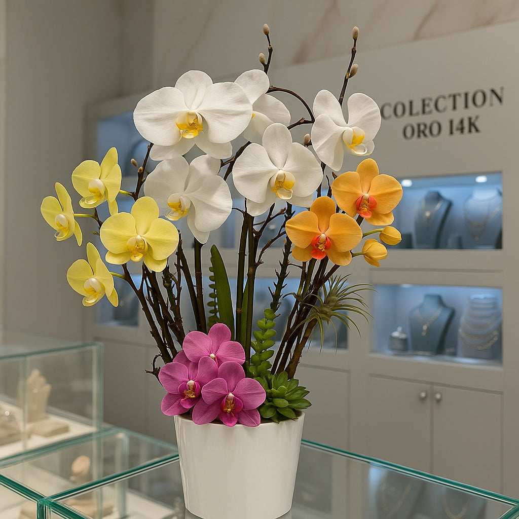 Sublime Orchid 1 – Tropical Elegance in White & Yellow