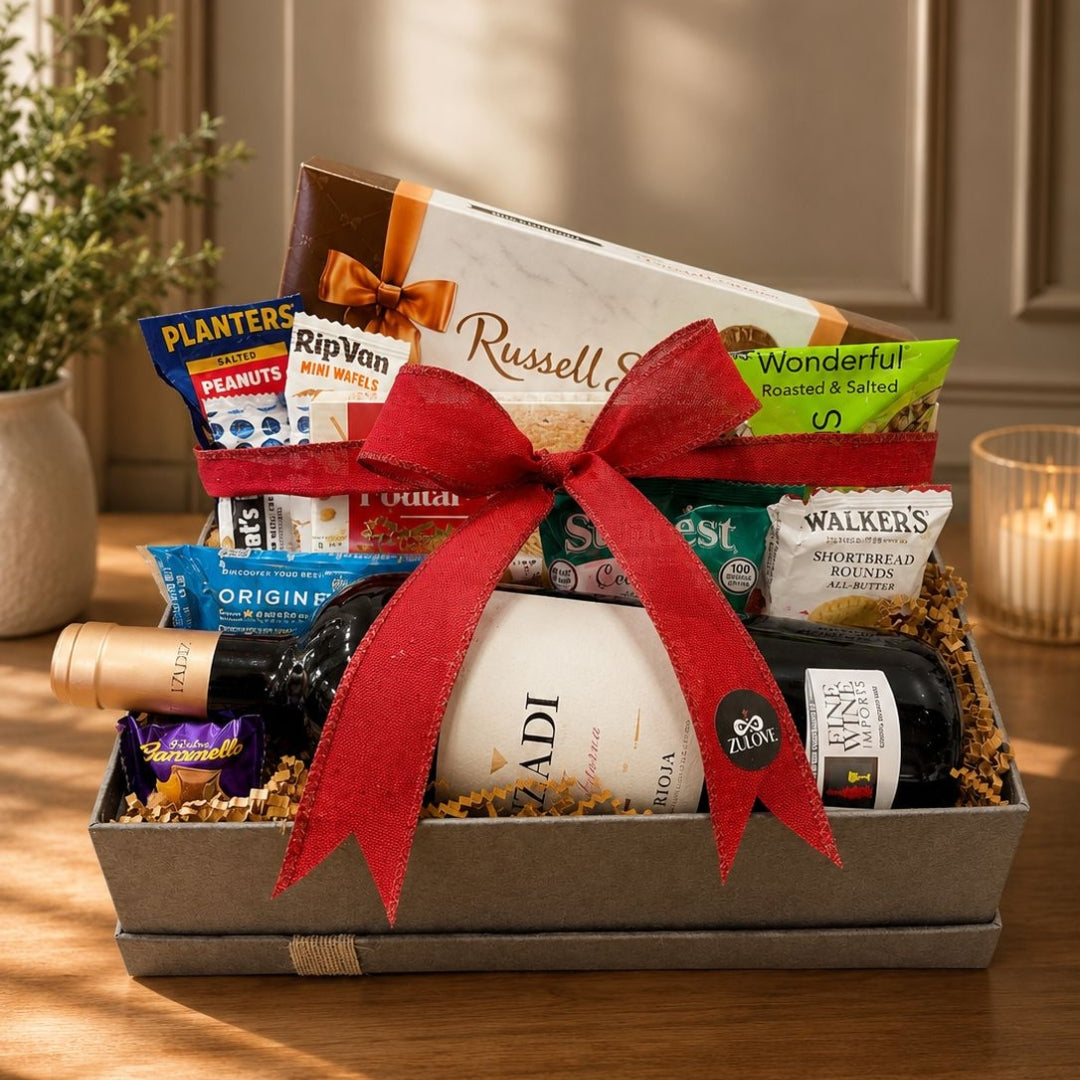 Sweet Enchanted Night – Caja con Vino y Delicias en Elegancia Negra