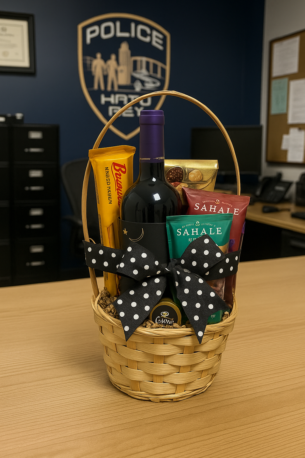 Indulgencia de Terciopelo – Canasta con Vino y Delicias Gourmet