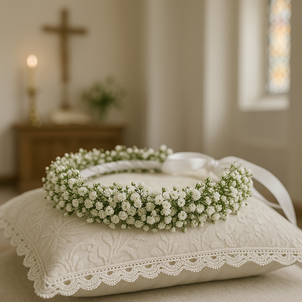 White Baby’s Breath Crown – Tenderness & Purity