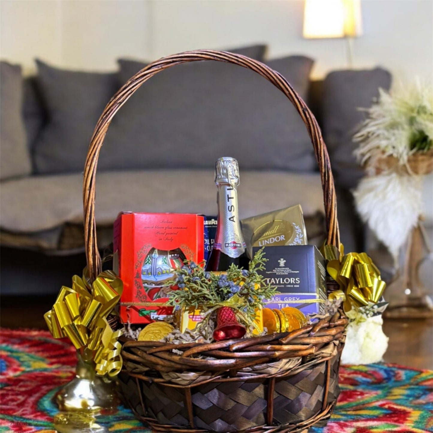 canasta navideña con vino cafe trufas galletas zulove puerto rico