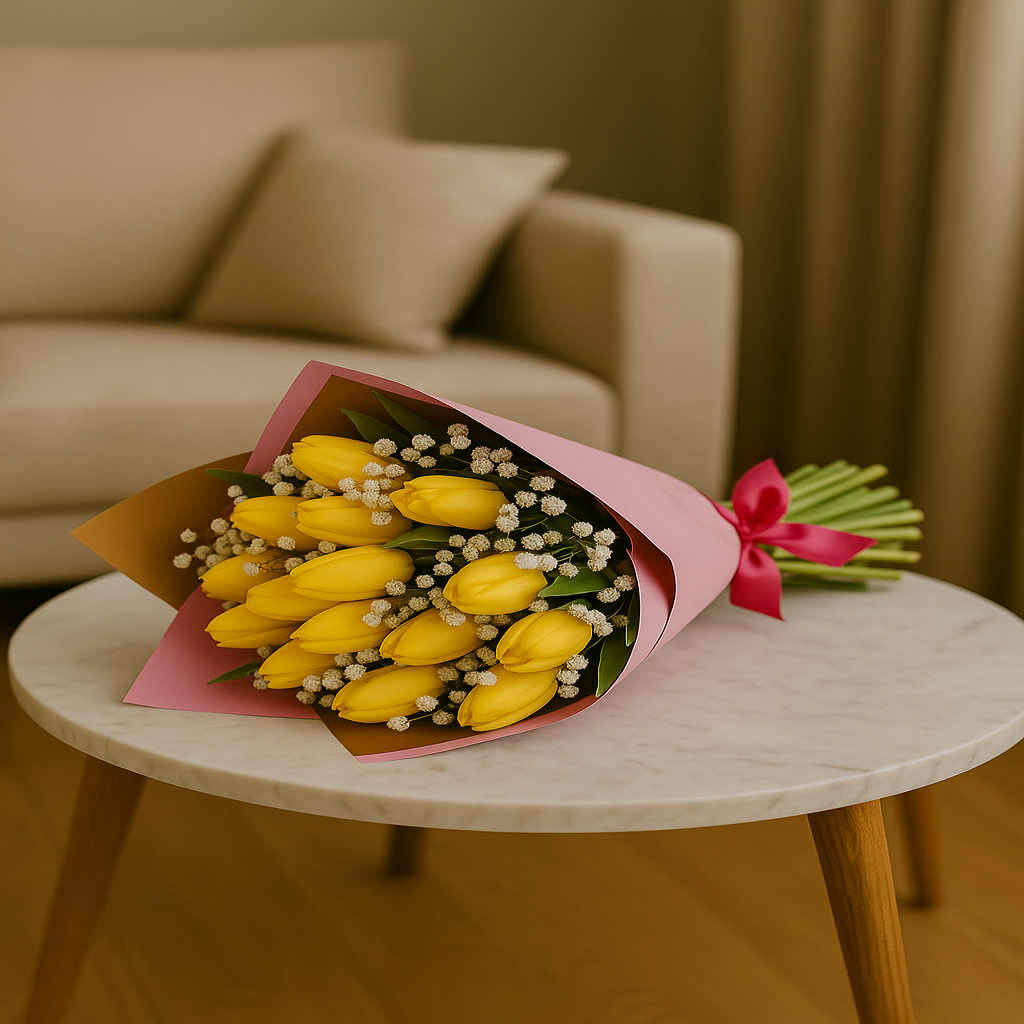 Zulove Tulips 4 – Tulip Bouquet with White Accent Touch