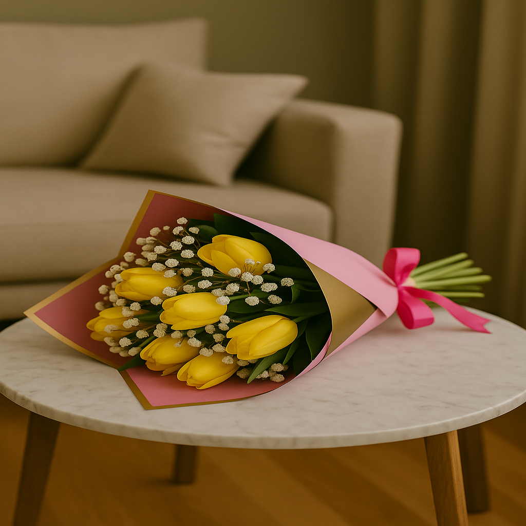 Zulove Tulips 4 – Tulip Bouquet with White Accent Touch