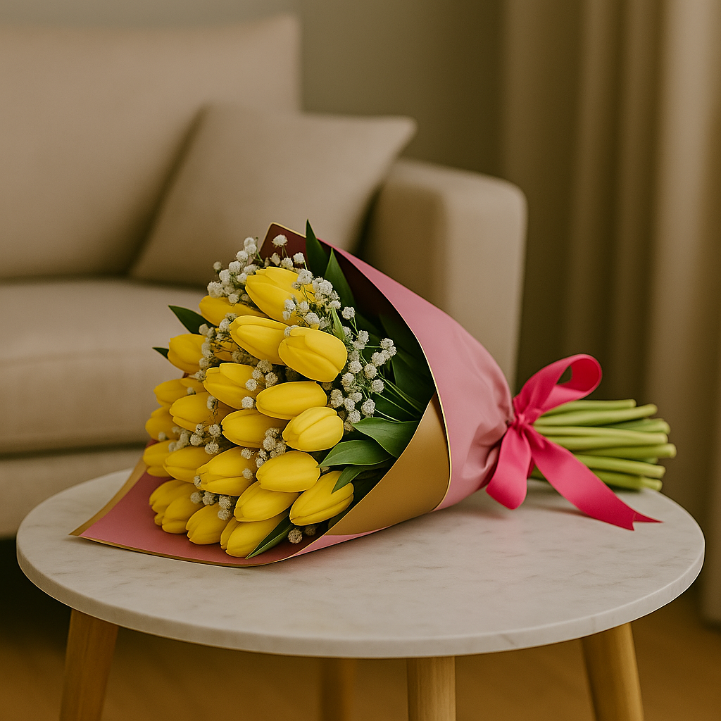 Zulove Tulips 4 – Tulip Bouquet with White Accent Touch