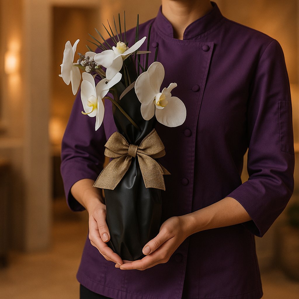Zulove Wine 4 – White Orchid Wrapped Wine