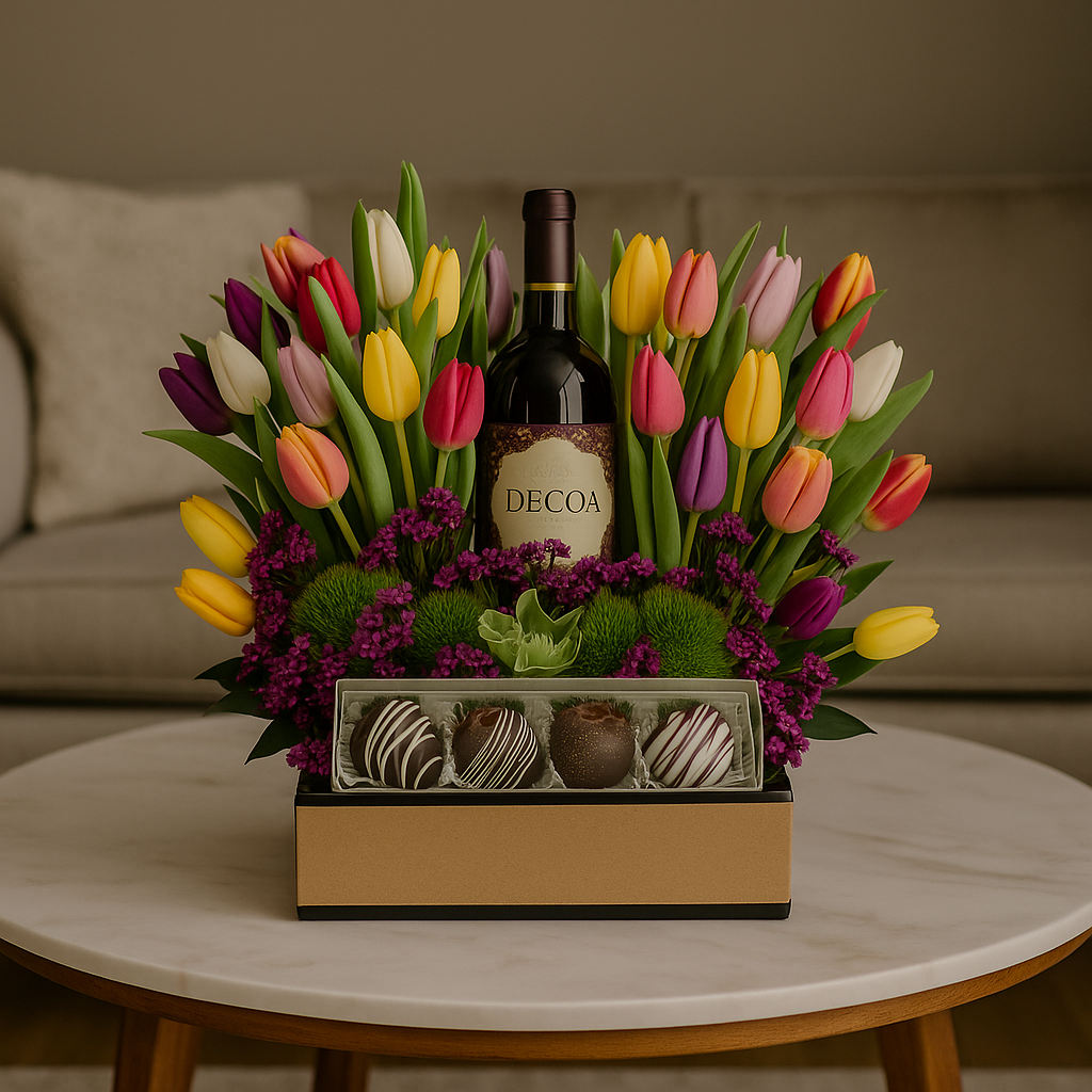 Zulove Tulip Exquisiteness – Wine & Chocolate-Covered Strawberries