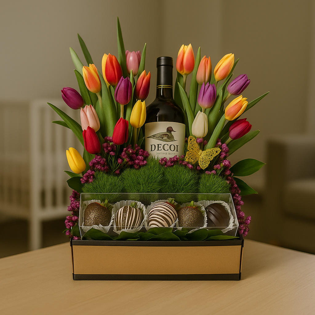 Zulove Tulip Exquisiteness – Wine & Chocolate-Covered Strawberries