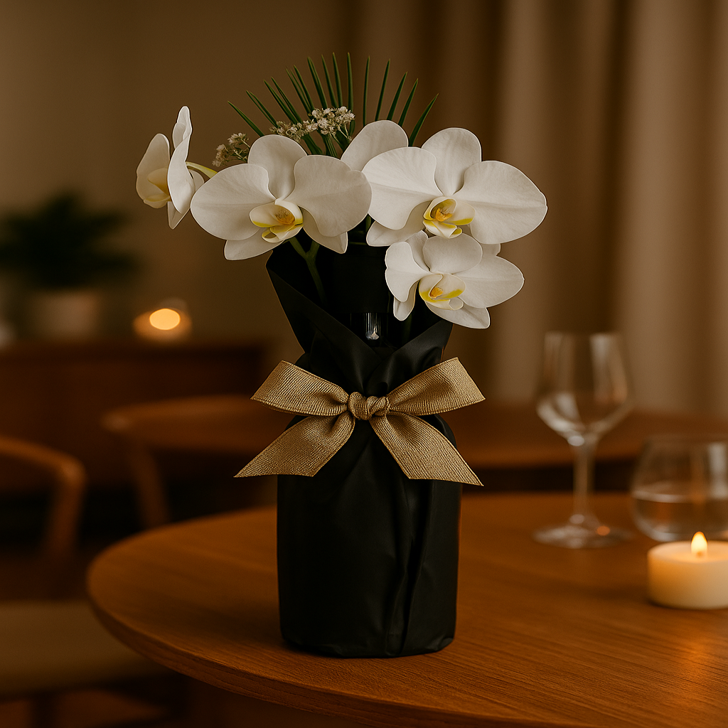 Zulove Wine 4 – White Orchid Wrapped Wine