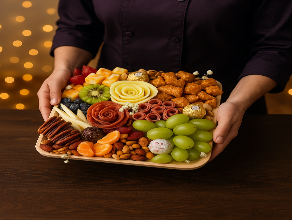 Square Shared Delight – Fruits, Cheese & Charcuterie
