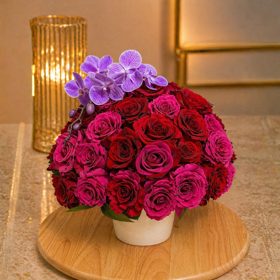 rose dome arrangement orchid calla anthurium zulove puerto rico