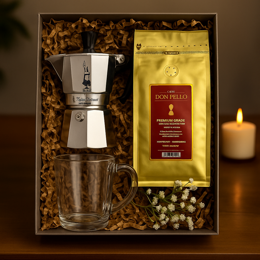 caja regalo cafe moka pot taza cristal cafe premium zulove puerto rico