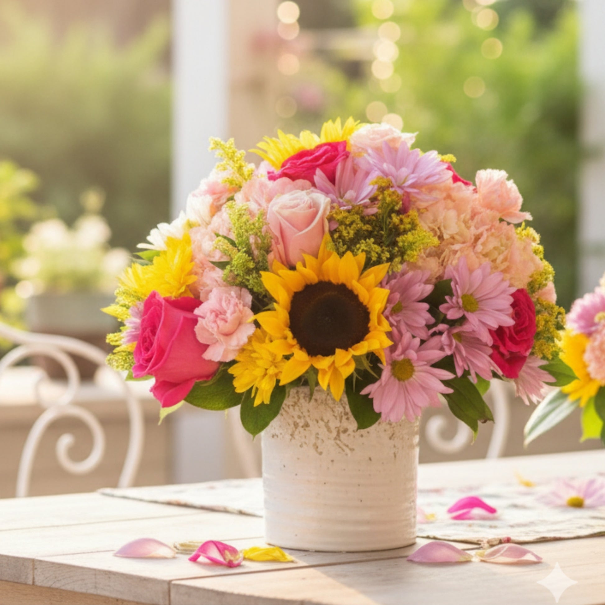 colorful floral arrangement sunflowers roses orchids puerto rico