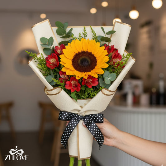 Radiant Detail - Sunflower & Alstroemeria Single Stem
