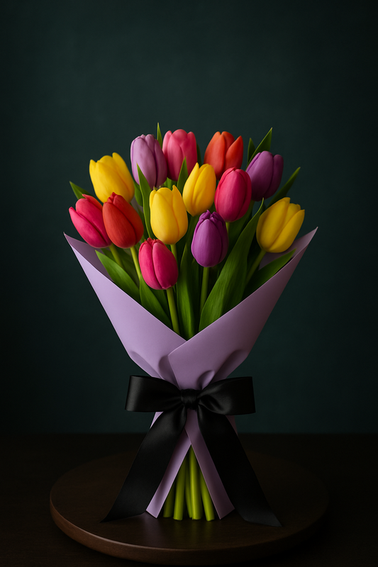 Tulip Bliss – Multicolor Tulip Bouquet
