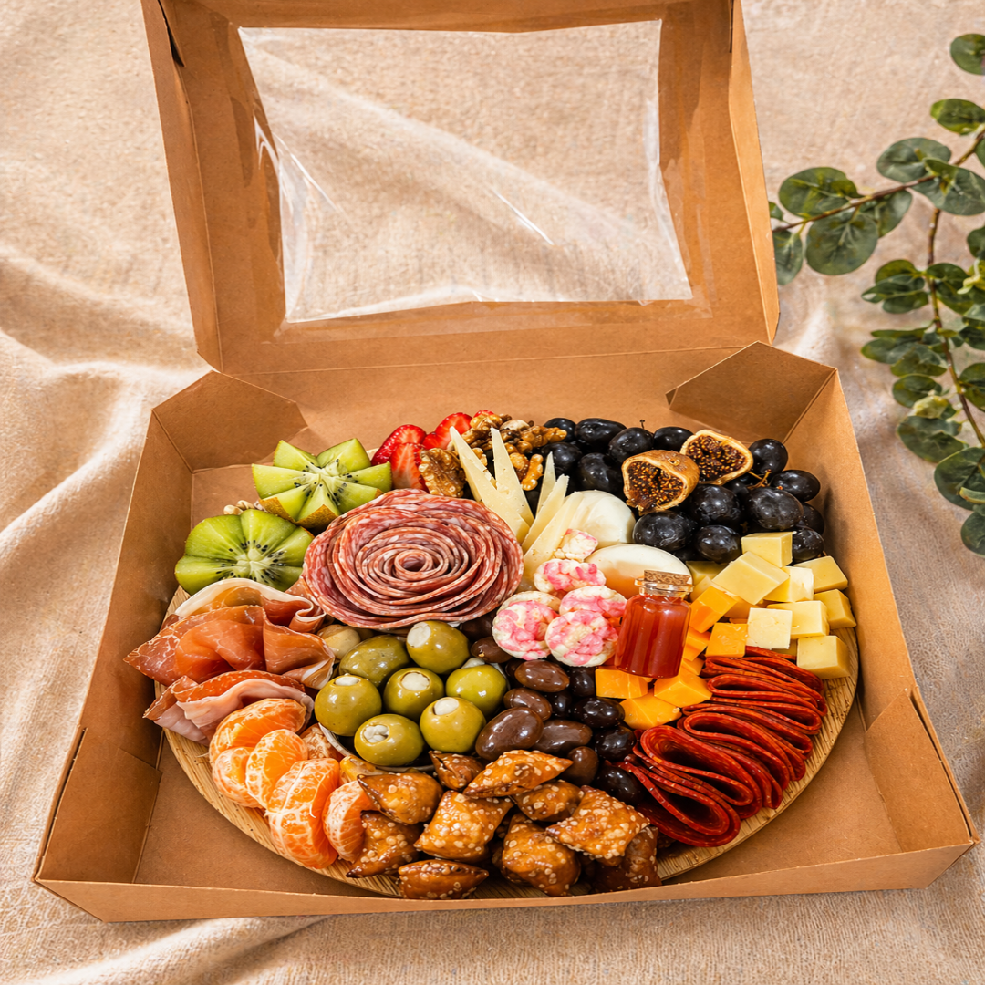 Round Shared Delight 1 – Bandeja Redonda de Charcutería con Frutas y Quesos