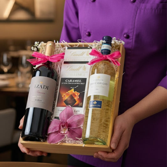 Premium Flavor Duo – Vinos Tinto y Blanco con Chocolate