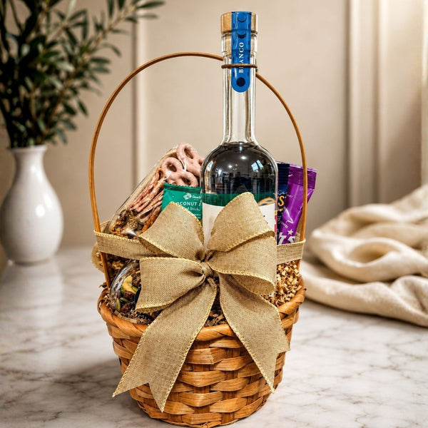 tequila gourmet basket with snacks nuts and mini charcuterie puerto rico

