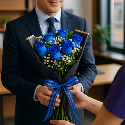 Aura Zulove – Ramo Elegante de Rosas con Toque Blanco