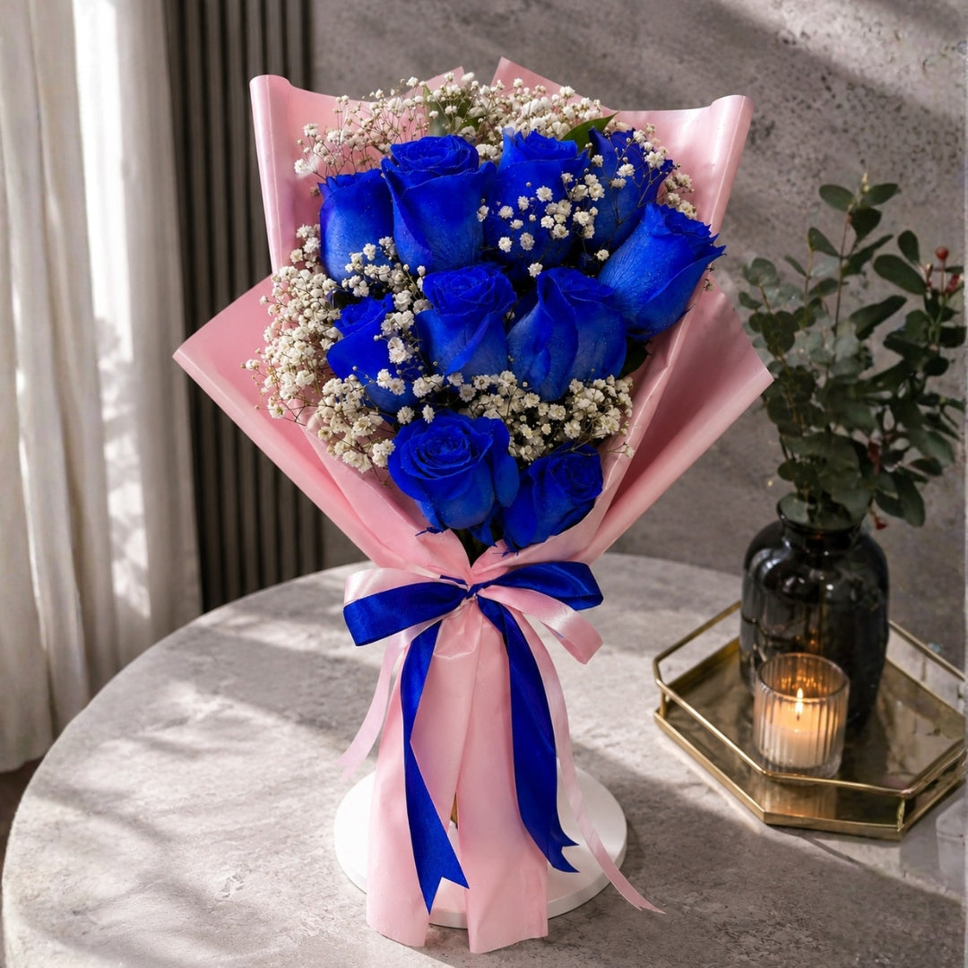 Charming Gesture - Classic Red Roses & Baby’s Breath Bouquet