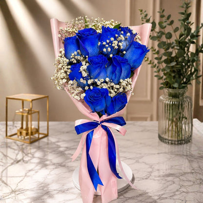Charming Gesture - Classic Red Roses & Baby’s Breath Bouquet