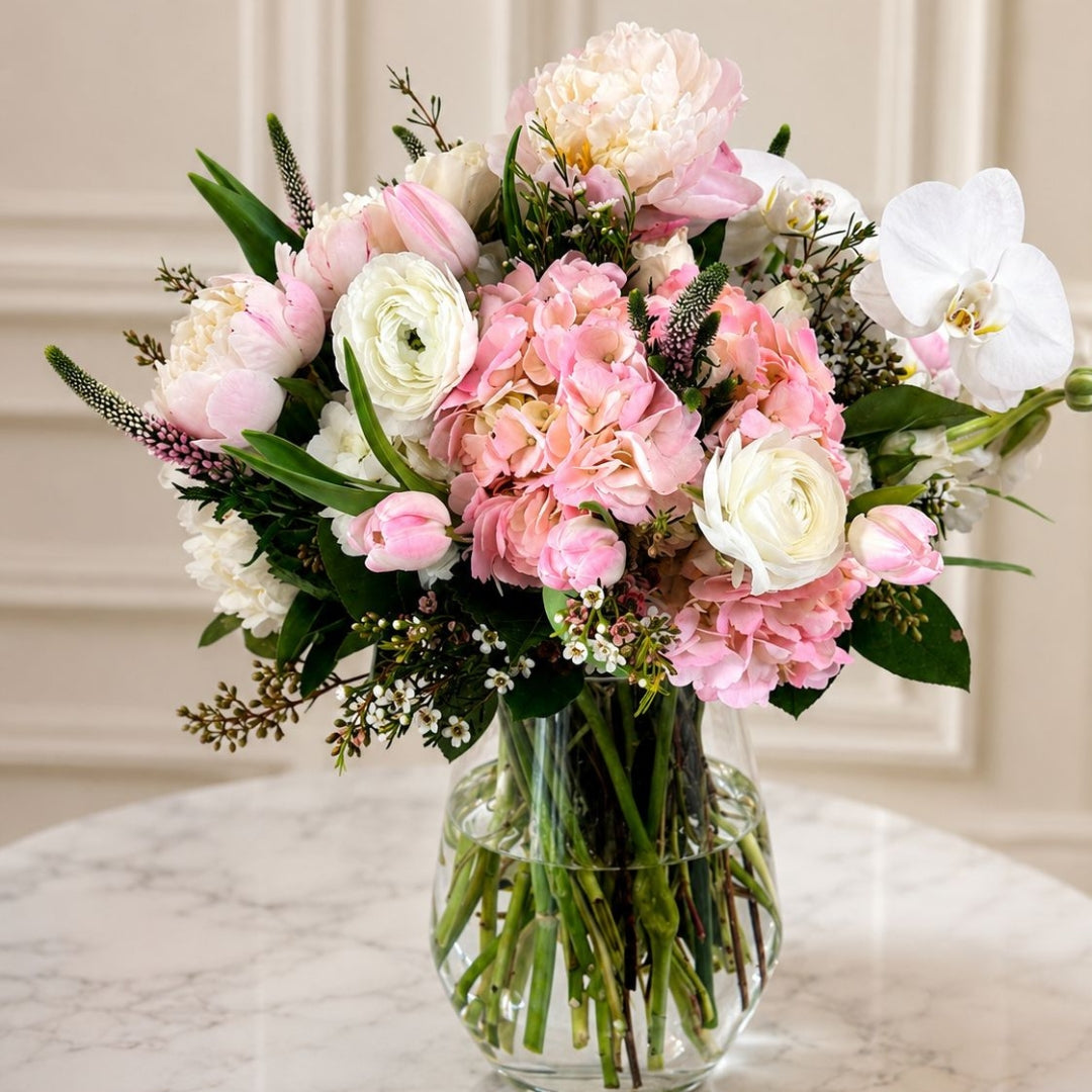 luxury peony hydrangea crystal arrangement puerto rico elegant
