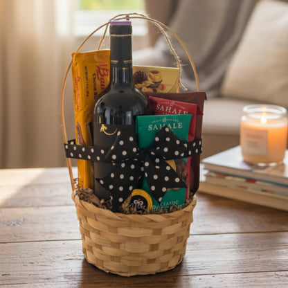 Velvet Indulgence – Canasta con Vino y Delicias Gourmet
