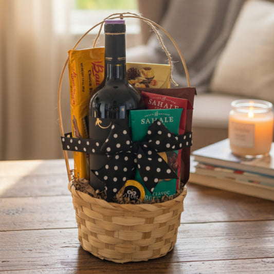 Velvet Indulgence – Canasta con Vino y Delicias Gourmet