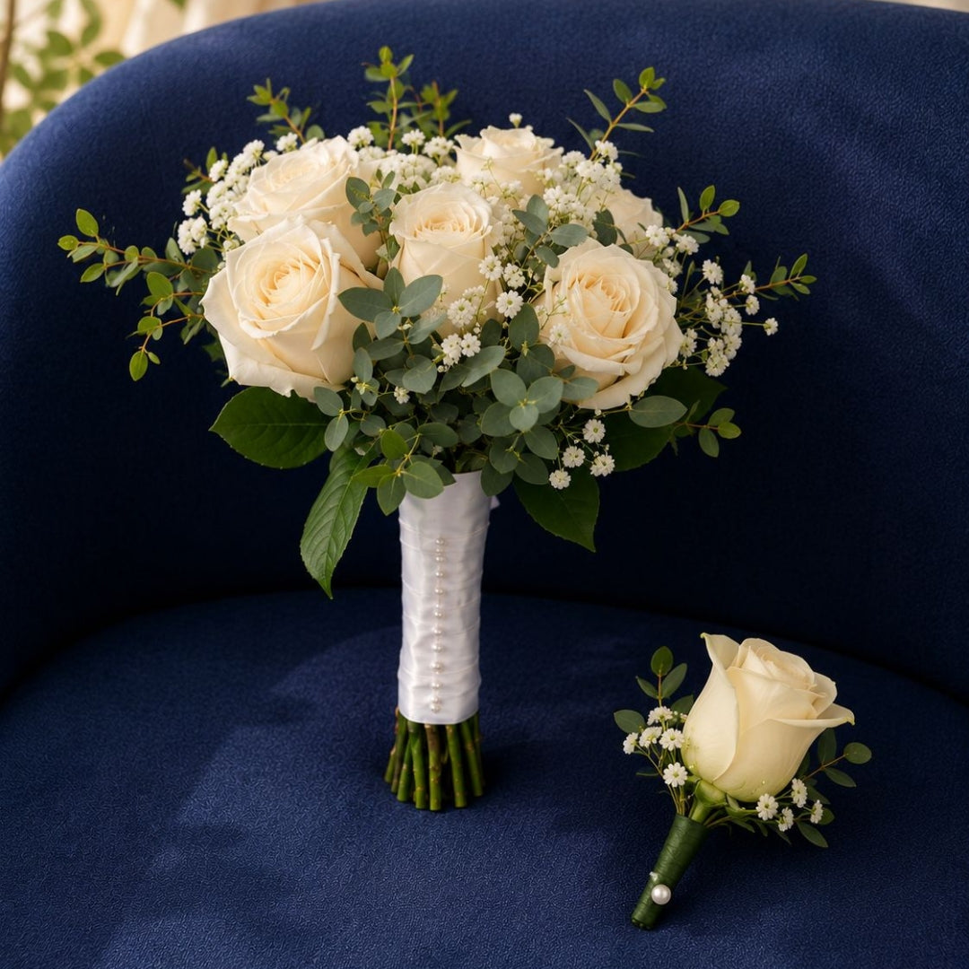 Classic Promise – Bridal Bouquet with Ivory Roses