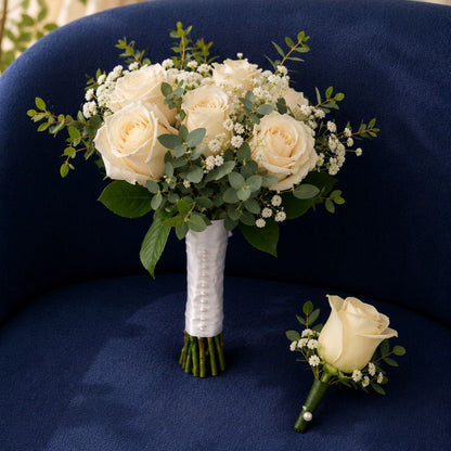 Classic Promise – Bridal Bouquet with Ivory Roses
