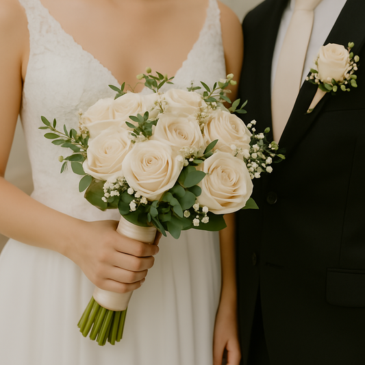 Classic Promise – Bridal Bouquet with Ivory Roses