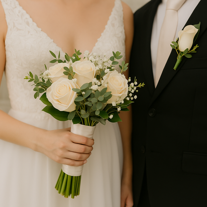Classic Promise – Bridal Bouquet with Ivory Roses
