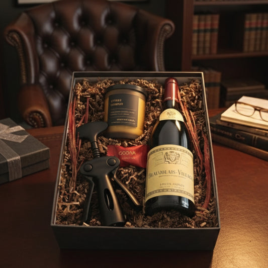 Noche Encantada – Set de Regalo con Vino, Vela y Abridor