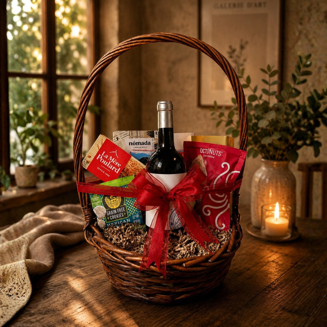 wine gourmet basket seasonal delights puerto rico elegant
