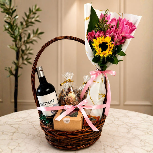wine flower charcuterie basket puerto rico elegant
