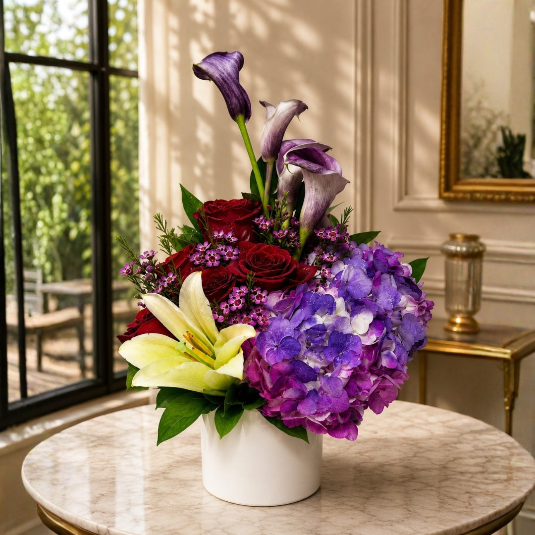 Life’s Glow – Roses, Lilies, Callas & Hydrangeas