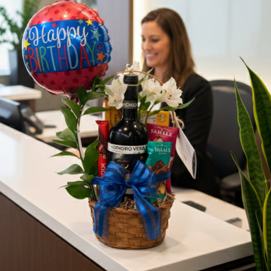 Birthday Spark Essence – & Floral Gift Basket