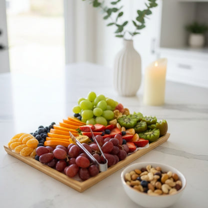rectangular fruit tray wooden fresh fruits zulove puerto rico healthy platter