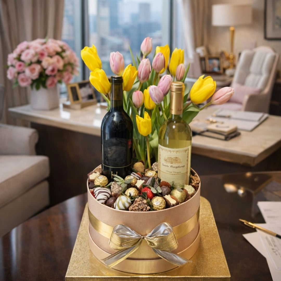 wine tulips chocolate gift box zulove puerto rico