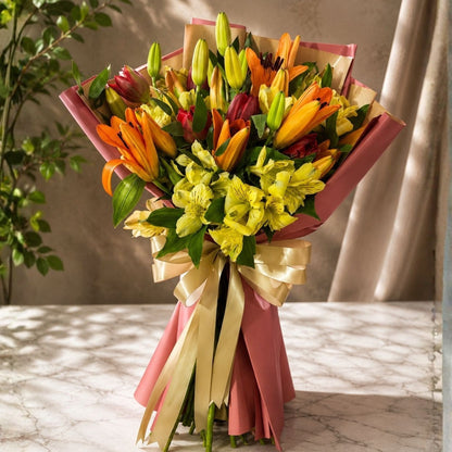 ramo elegante con tulipanes lirios y alstroemerias puerto rico