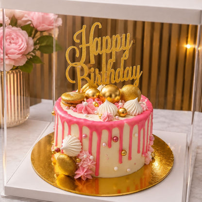 Golden Celebration Cake – Elegant Custom Cake Experience