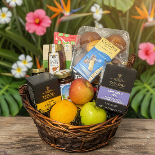 Golden Morning Basket | Tea, Fruits, Honey & Granola Gift – Zulove Puerto Rico