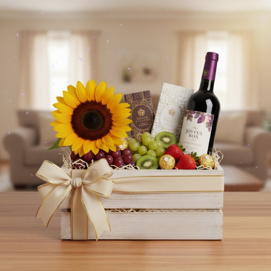 Joyful Box – Caja con Vino, Frutas Frescas y Chocolates Finos