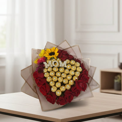 “Mom” Bouquet - Rosas y Ferrero Rocher
