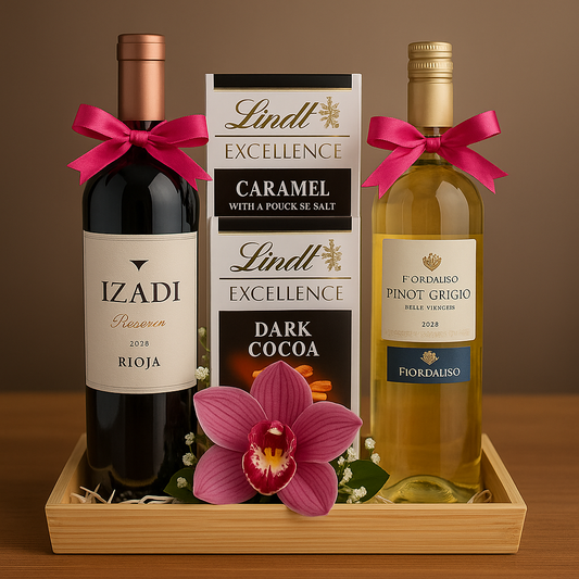 Premium Flavor Duo - Red & White Wines with Chocolate